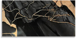 DMS Öntapadós PVC csempepanel, 4db-os csomag, Fekete-sárgásbarna márvány, 30 x 60 cm (PS-0011)