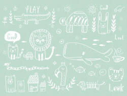 AS Fotótapéta, Fehér gyerekrajz, 371x280 cm (AS-38304-1)