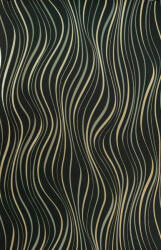 Grandeco Fekete alapon hullám mintás tapéta (A75002) (A75002) - tapetaposzter