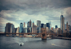 Sverus Fotótapéta New York, Manhattan, and Brooklyn Bridge - Evening Panorama Skyline, 416 x 254 cm (SV-33882803WM-416X254CM)
