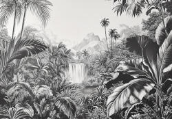 Consalnet Fekete-fehér dzsungel rajz poszter, fotótapéta, Vlies (150 x 105 cm) (C1-15539VX3)