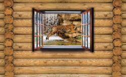 Consalnet Ablak fatörzseken poszter, fotótapéta, Vlies (368 x 254 cm) (C1-2218V8)