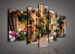 Consalnet Vászonkép, 5 darabos, Virágos utca 170x100 cm méretben (C5-607S4A)