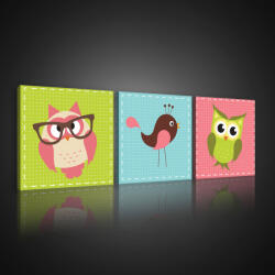 Consalnet Vászonkép 3 darabos, Madarak, 3 db 25x25 cm méret (C5-10537S13)