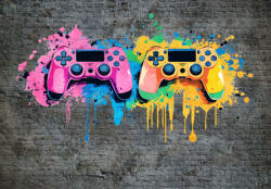 Consalnet Kontrollerek graffitin - szürke falon poszter, fotótapéta, Vlies (350 x 250 cm) (C1-15552VX7)