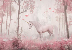 Consalnet Egyszarvú a rózsaszín erdőben poszter, fotótapéta, Vlies (300 x 210 cm) (C1-15595VX6)