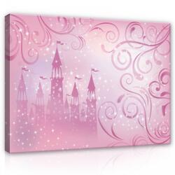 Consalnet Vászonkép, Kastély rózsaszínbe 80x60 cm méretben (C5-12547O6)