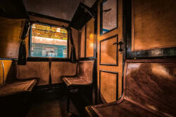 Dimex Vlies Fotótapéta - Retro Train Interior - 375x250 cm (MS-5-2207)
