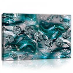 Consalnet Türkiz gyöngyös absztrakt, vászonkép, 60x40 cm méretben (C5-10578O4)