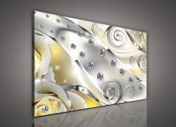 Consalnet Vászonkép, Sárga virágos-gyögyös absztrakt, 100x75 cm méretben (C5-1653O1)