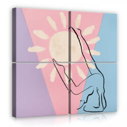 Consalnet Vászonkép 4 darabos, Line art - Yoga 50x50 cm méretben (C5-14061S20)