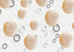 Sverus Fotótapéta 3d Modern Wallpaper with Golden Ball Spheres and Circles, 416 x 290 cm (SV-149298250WM-416X290CM)
