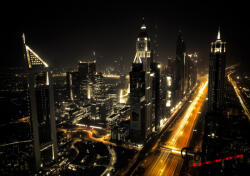 Consalnet Dubai éjszaka poszter, fotótapéta, Vlies (350 x 250 cm) (C1-12993VX7)