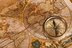 Dimex Vlies Fotótapéta - Vintage Map and Compass - 375x250 cm (MS-5-1559)
