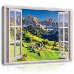 Consalnet Vászonkép, Kilátás az ablakból, Dolomitok, 100x75 cm méretben (C5-14243O1)