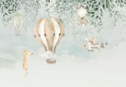 Consalnet Rajzolt állatok léggömbben és repcsiben poszter, fotótapéta Vlies (254 x 184 cm) (C1-15199V4)