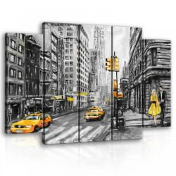 Consalnet Vászonkép, 5 darabos New York utcakép 150x100 cm méretben (C5-11469S12)