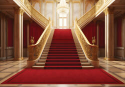 Consalnet Vörös szőnyeg a lépcsőkön poszter, fotótapéta, Vlies (416 x 254 cm) (C1-15147VEXXXL)