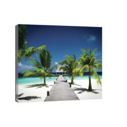 Consalnet Vászonkép, Pálmafás móló a tengerhez 80x60 cm méretben (C5-20048O6)