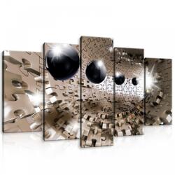Consalnet Vászonkép 5 darabos, Puzzle alagút golyókkal 3D100x60 cm méretben (C5-10233S17)