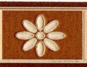 Jász-Iron Beige-sötétbarna virág négyzetben mintás bordűr (227-087)