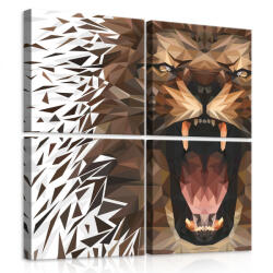 Consalnet Vászonkép 4 darabos, Oroszlán 50x50 cm méretben (C5-11562S20)