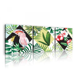 Consalnet Vászonkép 3 darabos, Trópusi minta, 3 db 25x25 cm méret (C5-11110S13)
