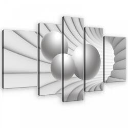 Consalnet Vászonkép, 5 darabos, Fehér alagút golyókkal 170x100 cm méretben (C5-10141S4A)