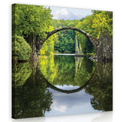 Consalnet Erdei tó hiddal, vászonkép 40x40 cm méretben (C5-11747O5)