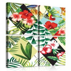 Consalnet Vászonkép 4 darabos, Trópusi Minta 50x50 cm méretben (C5-11116S20)