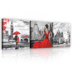 Consalnet Vászonkép 3 darabos, Nevezetességeknél, 3 db 25x25 cm méret (C5-13635S13)