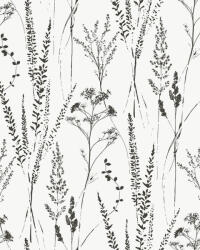 Grandeco Fehér alapon fekete réti növények tapéta (Attitude A64201) (A64201)