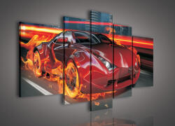 Consalnet Vászonkép, 5 darabos, Száguldó autó 170x100 cm méretben (C5-20246S4A)