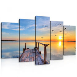 Consalnet Vászonkép 5 darabos, Naplemente a mólóról 100x60 cm méretben (C5-11619S17)