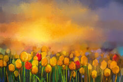 Dimex Vlies Fotótapéta - Oil painting yellow Tulips - 375x250 cm (MS-5-1967)