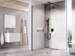 RAVAK Wall 150 cm Walk-In zuhanyfal Transparent üveggel, fekete GW9WP030SZ1 (GW9WP030SZ1)