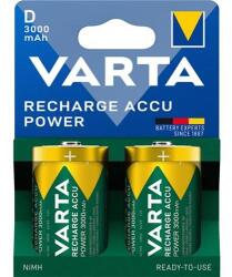 VARTA Tölthető elem, D góliát, 2x3000mAh, előtöltött, műanyagmentes, VARTA "Power (VAKU09R) - jatekotthon