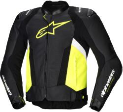 Alpinestars Geacă din piele moto Alpinestars Missile 3 Airflow negru-galben fluo-alb (AIM100-1061)