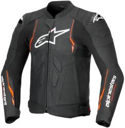 Alpinestars Jacheta moto din piele Alpinestars Dusk Airflow negru-rosu fluo (AIM100-1139)