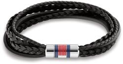 Tommy Hilfiger Brățară de lux pentru bărbați din piele neagră Multi Layer 2790426