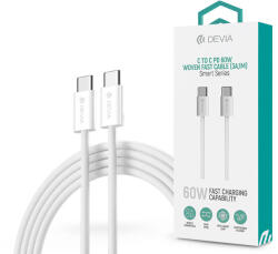DEVIA Smart Series 60W PD Type-C/Type-C adat-és töltőkábel 1m - fehér