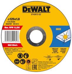 DEWALT DT43972 Vágótárcsa rozsdamnetes acélhoz, 125 x1 x 22, 2mm, 10db (DT43972-QZ)