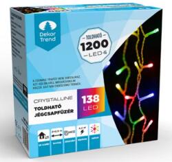DekorTrend Crystalline toldható LED jégcsapfüzér, 200 x 90 cm, 138 db MULTI LED, átlátszó kábel, Kül- és beltéri (KAT_213) - kontaktor