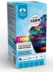 DekorTrend Crystalline toldható LED fényfüzér, 800 cm, 100 db MULTI LED, átlátszó kábel, Kül- és beltéri (KAT_103)