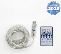 DekorTrend Okos fényfüzér, 100 LED, átlátszó kábel, USB csatlakozás (KBU_001) - kontaktor