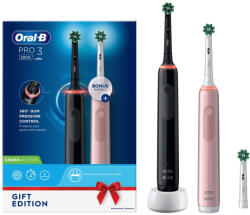 Oral-B Oral-B Pro 3 3900N Gift Edition Felnőtt Forgó-oszcilláló Fekete, Rózsaszín Elektromos fogkefe (8006540760277)