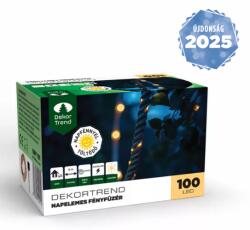 DekorTrend Napelemes LED kötél fényfüzér, 100 led, meleg fehér, 8m (KNY_101) - kontaktor