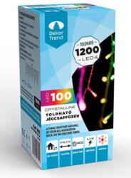 DekorTrend Crystalline toldható LED jégcsapfüzér, 300 x 40 cm, 100 db MULTI LED, átlátszó kábel, Kül- és beltéri (KAT_203)
