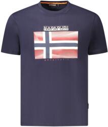 Napapijri férfi pamut póló, logóval, normál szabású, sötétkék, S (NP0A4IE5SLARISS_BL176_S)