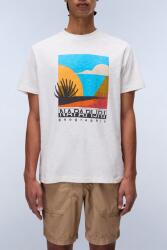 Napapijri Napapijri, Kerek nyakú logós póló mintával, Fehér, Narancssárga, Kék, L (NP0A4IE3-N1A1-L)